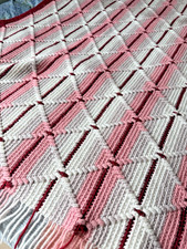 VTG Hand Crochet Knit Throw