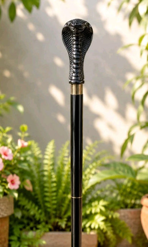 Black cobra snake head - black,