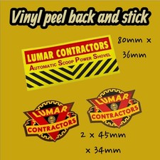 Lumar Contractors Automatic Scoop Shovel Full Sticker Set MX-056 Tin Toy Marx