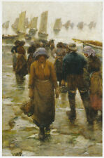 The Fishing Fleet Staithes Dame Laura Knight print in 11 x 14 inch mount SUPERB