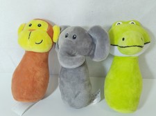 Set Of X3 Soft Toy Animals Elephant Monkey Crocodile Plush 