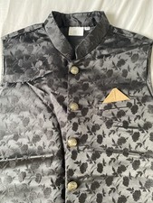 Black Asian Style Waistcoat