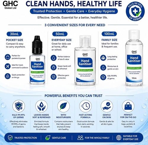 Hand sanitiser gel 30ml 50ml - hand,