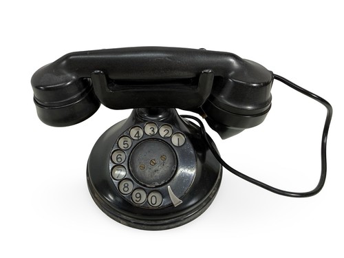 Antique black bakelite rotary - black,