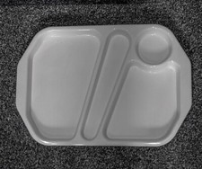 USED - 10 Stackable  Divided Food Lunch Trays White