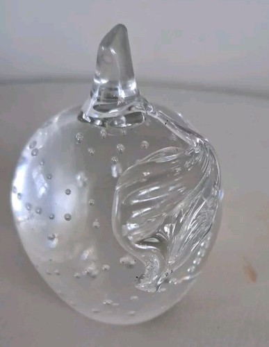 Art glass apple paperweight - art,