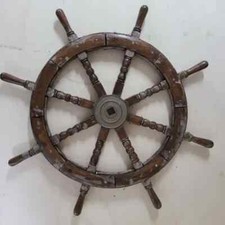 Antique Wood Brass Ship Boat