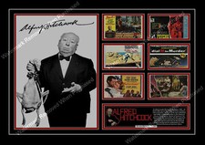 ALFRED HITCHCOCK SIGNED ICONIC MOVIES PYSCHO A4 PHOTO PRINT MOVIE MEMORABILA