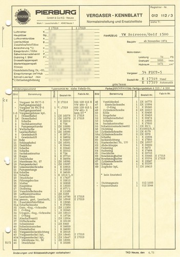 Data sheet setting - , solex