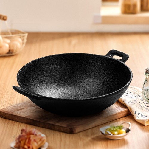 Cast iron large - cast, wok