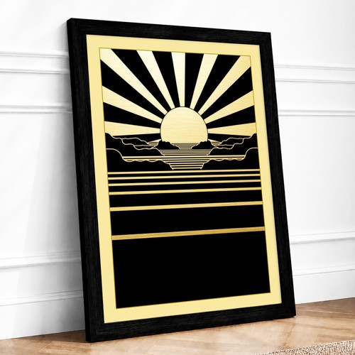 Sunrise horizon art - sunrise, deco