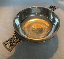 Vintage Scottish Pewter Quaich