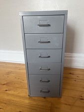 Vintage Industrial Steel Cabinet Mid Century, Six Drawers; Very Good Condition