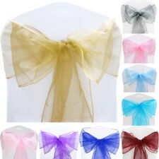 TtS 10-100pcs 22x280cm ORGANZA SASHES Chair Cover Sash Bows Wedding Party Decor