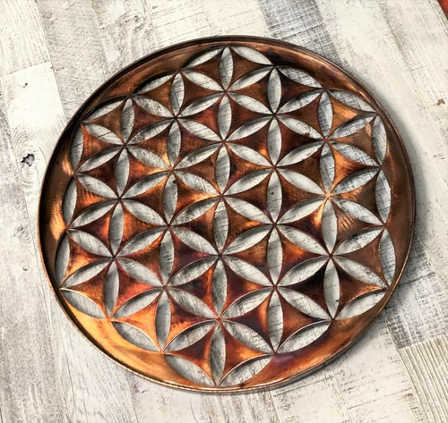 Flower life metal wall art - flower,