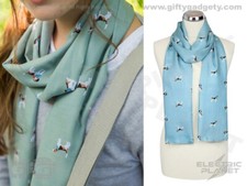 Beagle Dog Print Scarf, 100%