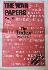 THE WAR PAPERS PART 58 INDEX FOR  PARTS 1-57 ISSUED BY MARSHALL CAVENDISH  1977
