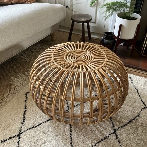 Large vintage bamboo rattan - large,