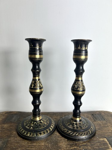 Vintage brass candlesticks - vintage,