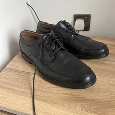 Clark's Men's Size 8 Unstructured Black Shoes Lace Up