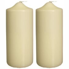 2 PACK 60 Hr Long Burn Big Large Thick Ivory Cream Church Altar Pillar Candle