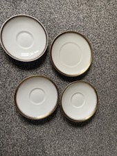 Bishop And Stonier 4 Plates. White With Gold Detail