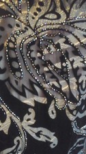 Vintage tie rack velvet sheer evening scarf pashmina with beads