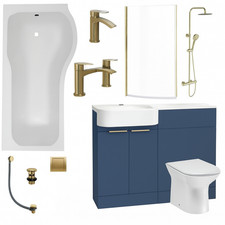 Blue P Shape Vanity 1700