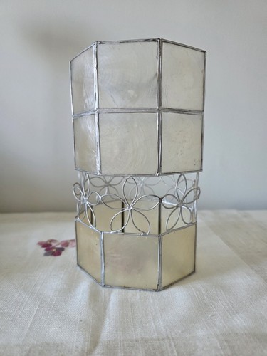 Vintage capiz shell lampshade - shell,