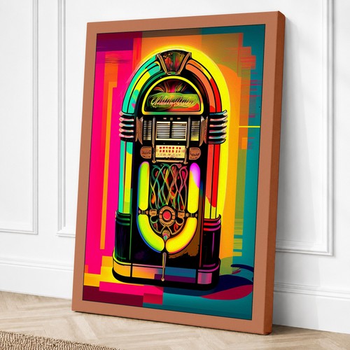 Neon jukebox retro canvas - retro,