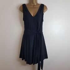 NEW DEBENHAMS Size 14-18 Black Tie Side Belted Swim Dress Swimsuit Holiday