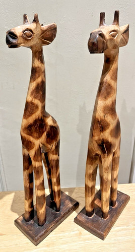 Pair vintage hand carved - pair,