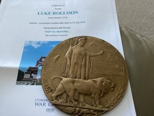 WW1 Death Plaque KIA LUKE