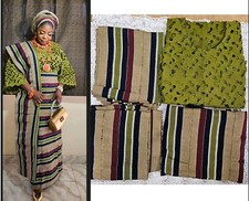 African Women Already Made Aso Oke; Iro,Buba,Ipele,Gele)Without Beads (UK 14/16)