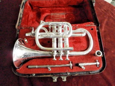 Historic Antique   Bb/A  Cornet  - Millereau Paris C 1880  Serviced Case /Mouthp