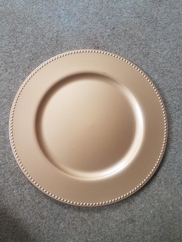 Gold beaded charger plate - gold,