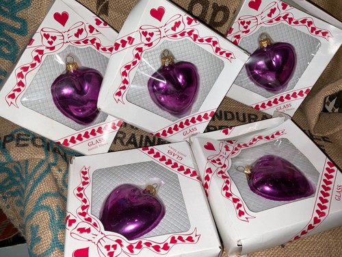 Glass heart baubles - heart,