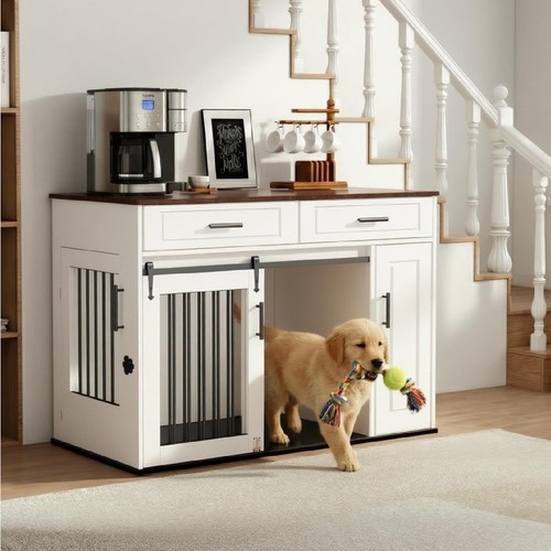 Dog crate furniture wooden - dog,