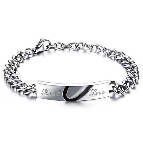 Chain link couple bracelet - chain,