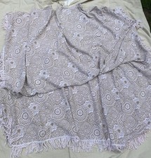 1970s Large Bedspread 104x93” Marks And Spencer Good Condition With Fringe Vtg