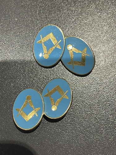 Gold masonic cufflinks 9ct - cufflinks,