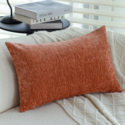 Chenille velvet lumbar cushion - velvet,