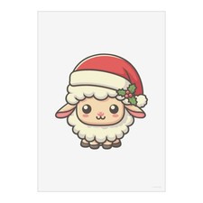 'Baby Sheep Wearing Santa Hat'