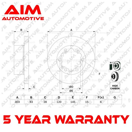 Brake disc rear aim fits - rear, vw