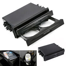 Universal Car Vehicle Double Din Radio Pocket Drink Cup Holder Storage Box Black