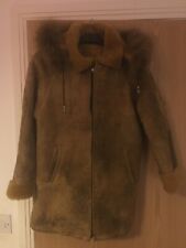 Girl Kids Tan Natural Suede Shearling Coat (10 Years)