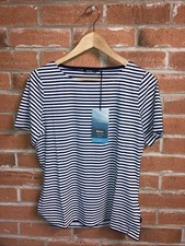 Rohan Shoreline Short Sleeve Striped T-Shirt, French Blue Size Medium £42