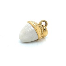 TAMARA COMOLLI MIKADO PENDANT 18K YELLOW GOLD, WHITE SAND MOONSTONE ACORN SHAPE
