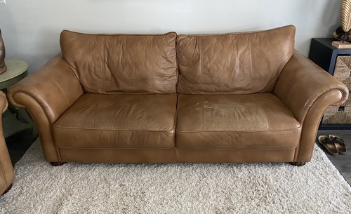 Cognac leather sofa - cognac,