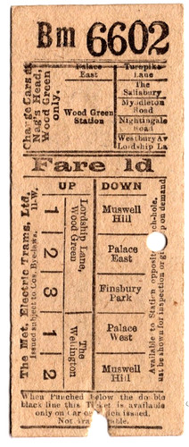 Tram ticket the metropolitan - ticket:,